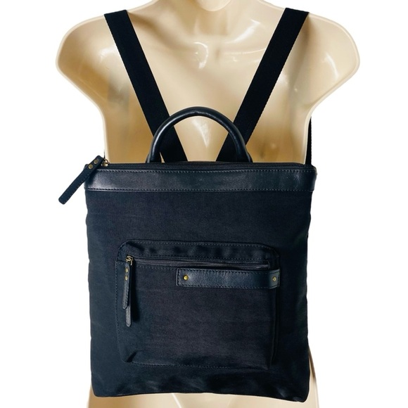 Highway Handbags Handbags - Highway Handbags Mini Backpack Japanese Nylon & Leather Black Minimalist Travel